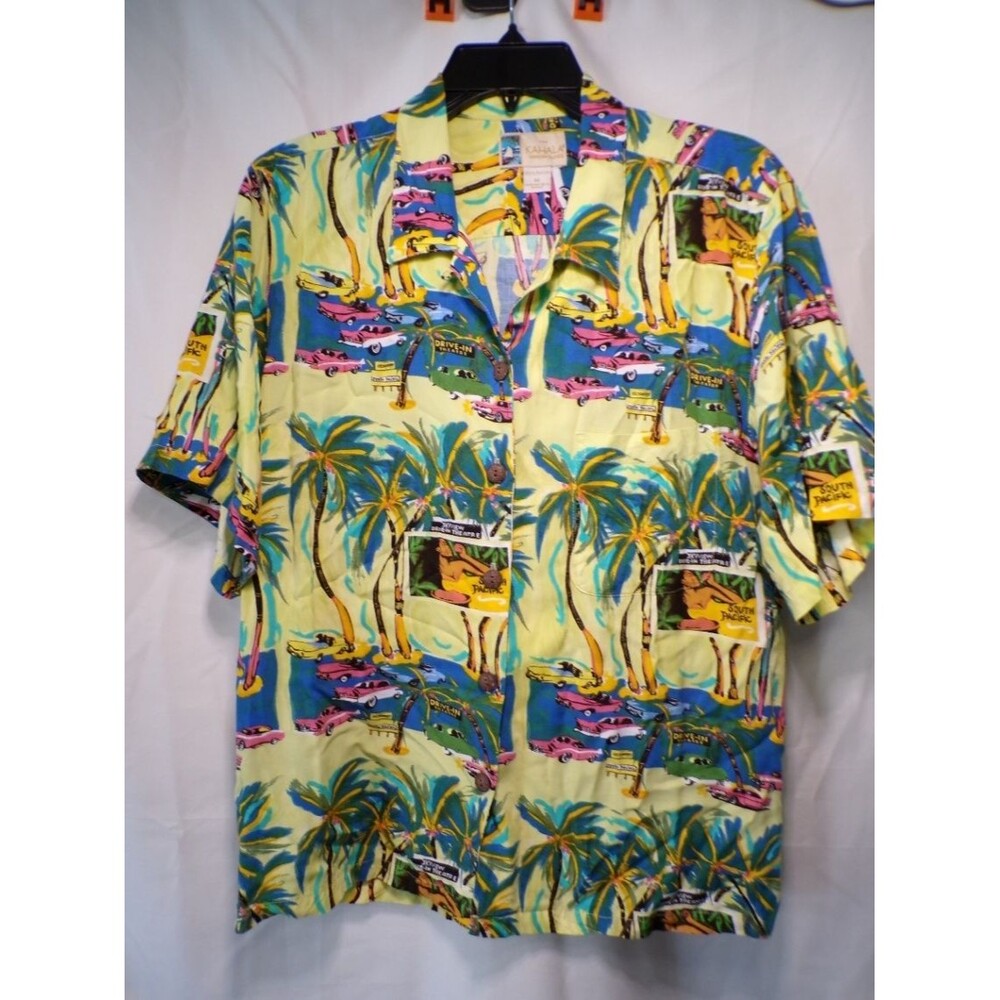 Kahala Men's Hawaiian Shirt Medium South Pacific Drive In Rayon Aloha